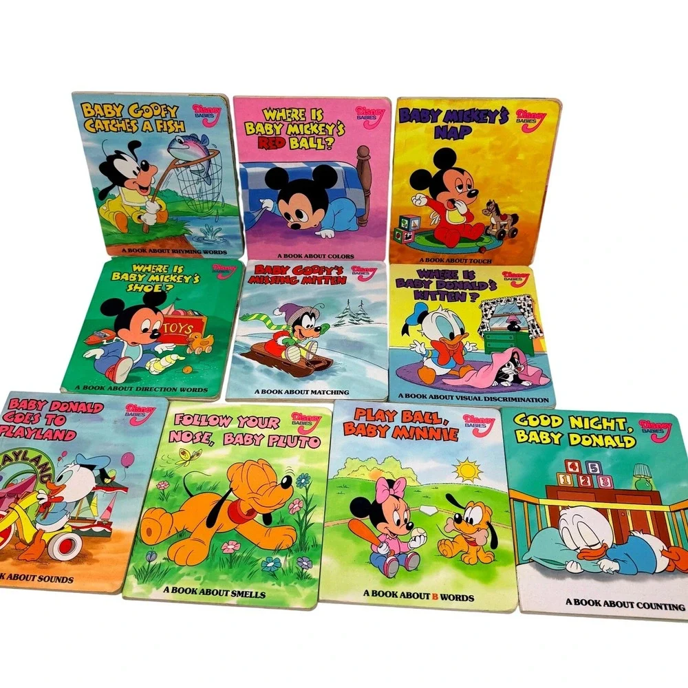 Vintage Disney Babies Weekly Reader Board Books Lot of 10 Mickey Minnie Donald
